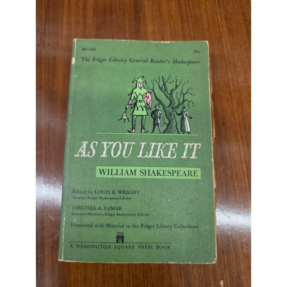 As You Like It Shakespeare 1960 Folger Library General Reader's Washington